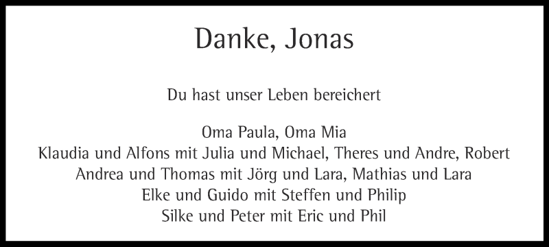  Traueranzeige für Jonas Booms vom 31.10.2013 aus Münstersche Zeitung und Münsterland Zeitung