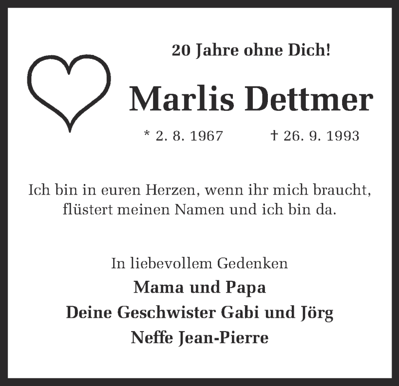  Traueranzeige für Marlis Dettmer vom 26.09.2013 aus Ruhr Nachrichten