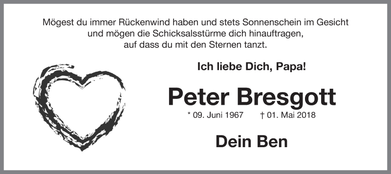  Traueranzeige für Peter Bresgott vom 05.05.2018 aus Ruhr Nachrichten