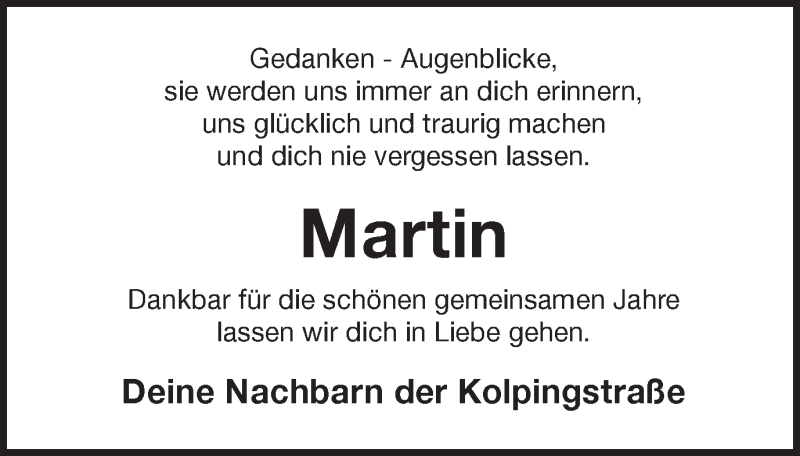  Traueranzeige für Martin Schulte vom 04.09.2018 aus Münstersche Zeitung und Münsterland Zeitung