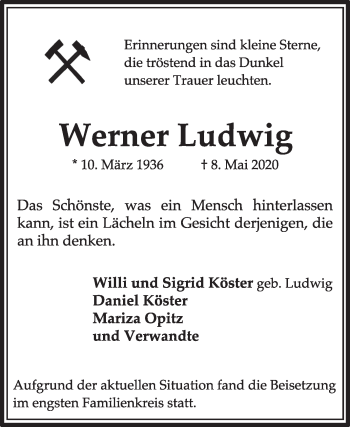 Traueranzeige von Werner Ludwig von Medienhaus Bauer